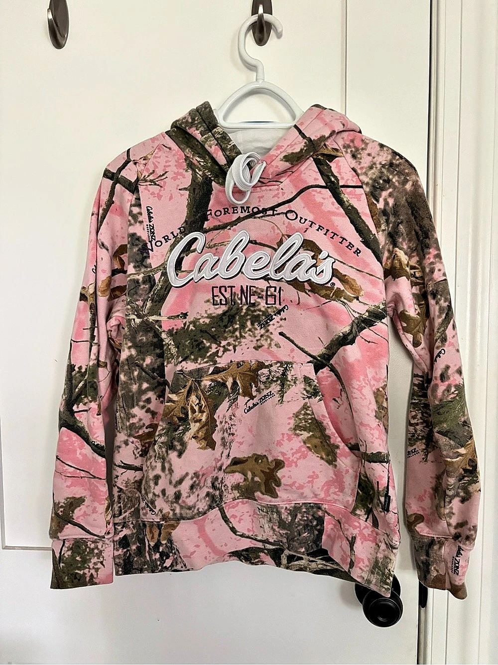 Cabela'Small Zonz Woodlands Pink Camo Hoodie Pink & Brown Small